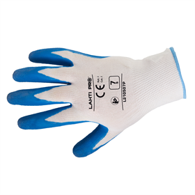 Werkhandschoenen polyester, latex L210509P, 12 paar, 9 Lahti Pro L210509W