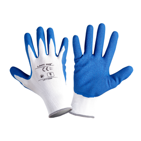 Werkhandschoenen met latexcoating, marineblauw-wit, 12 paar, 8 Lahti Pro L211108W