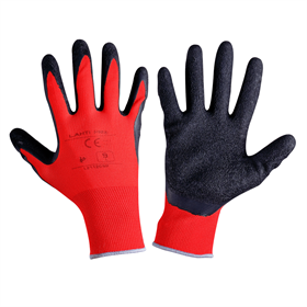 Werkhandschoenen met latexcoating, zwart-rood, 12 paar, 9 Lahti Pro L211209W