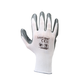 Werkhandschoenen met nitril coating, grijs-wit, 12 paar, 8 Lahti Pro L220308W
