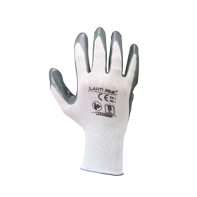 Werkhandschoenen met nitril coating, grijs-wit, 12 paar, 9 Lahti Pro L220309W