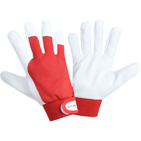 Werkhandschoenen, geitenleer, rood, 12 paar, 8 Lahti Pro L272008W
