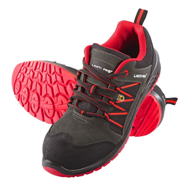 Werkschoenen ESD, suède leer/Oxford stof, grafiet/rood, s1 src, 44 Lahti Pro L3042344