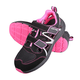 Dames sandalen in suède/mesh-stof zwart - roze, s1 src, 39 Lahti Pro L3060439