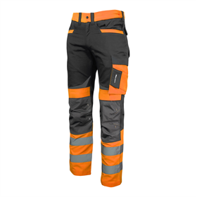 Waarschuwing werkbroek, zwart/oranje S Lahti Pro L4051201