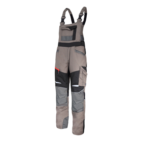 Werkbroek met bretels, kaki - zwart, strecht M ce Lahti Pro L4060902