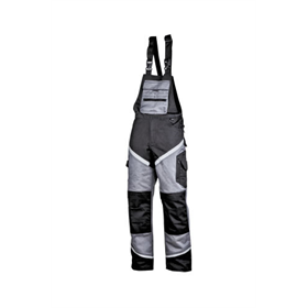 Werkbroek met bretels, zwart - grijs met reflecterende strepen S Lahti Pro L4061301