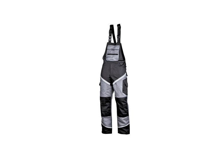 Werkbroek met bretels, zwart - grijs met reflecterende strepen XL Lahti Pro L4061304