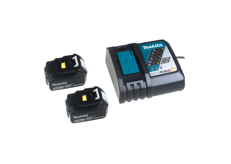 Accu's 18V 5,0Ah x2 en oplader Makita 197570-9