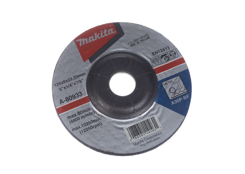 Schuurschijf 125x6x22mm Makita A-80933