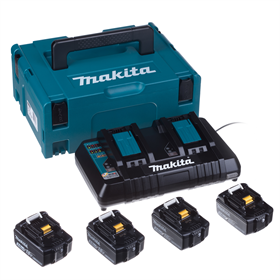 Accu 18V 3,0Ah x4 en oplader Makita BL1830+DC18RD