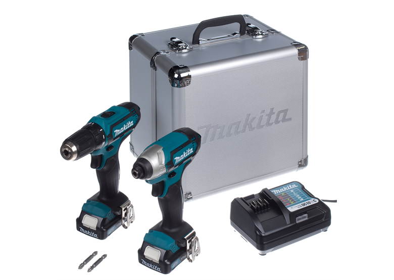 10.8V elektrisch gereedschapset Makita CXT CLX201X 2x1.3Ah