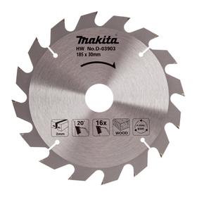 Zaagblad voor hout HM 185x30mm T16 Makita D-03903