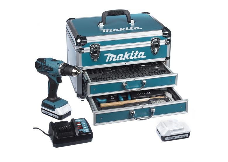 Accu boor-/schroefmachine met accessoires Makita DF457DWEX6