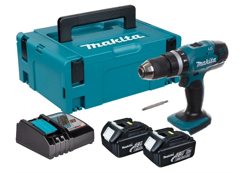 Klopboor-/schroefmachine Makita DHP453RFJ 2x3.0Ah