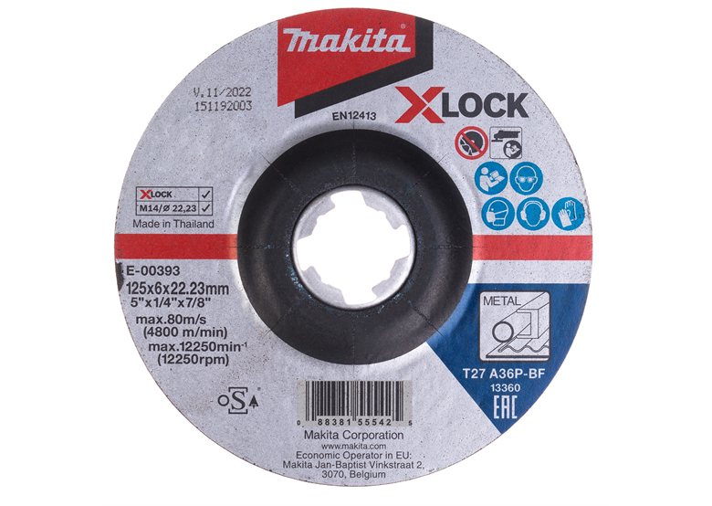 Schuurschijf 125mm X-Lock A36P Makita E-00393