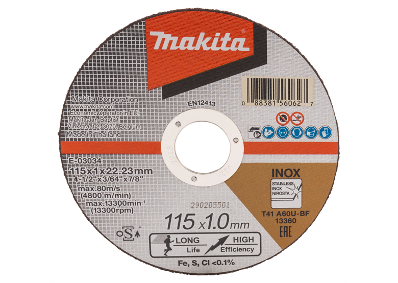 Doorslijpschijf 115x22mm, extra dun Makita E-03034