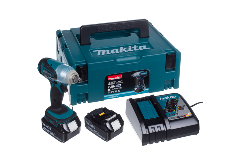 Slagmoersleutel Makita LXT DTW251RTJ 2x5.0Ah