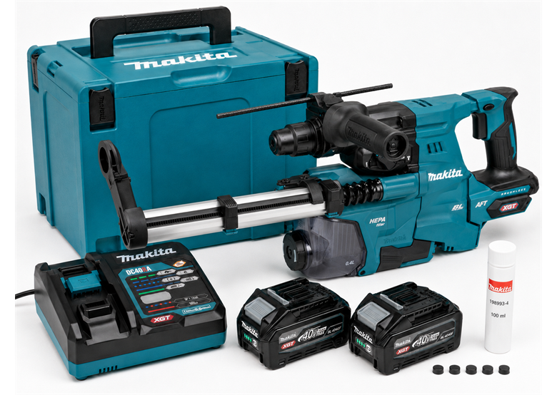 Klopboormachine met stofafzuigsysteem Makita XGT HR011GU202 2x4.0Ah