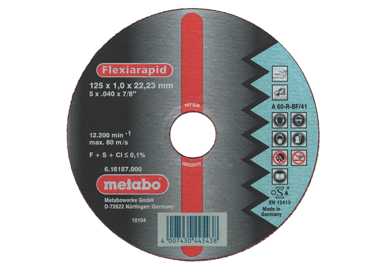 Zaagblad Flexiarapid A 60-R  125×1,0×22,2mm voor roestvrij staal Metabo 616187000