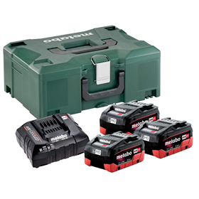 Set 3 accu's 18V LiHD 5.5Ah met ASC 30-36V-oplader in MetaLoc Metabo 685069000