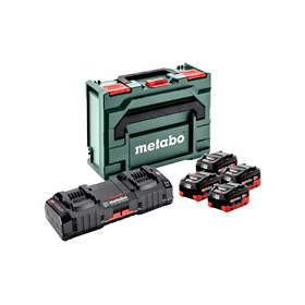 Set 4 accu's 18V LiHD 8.0Ah met 2x ASC Ultra-oplader in MetaLoc Metabo 685135000