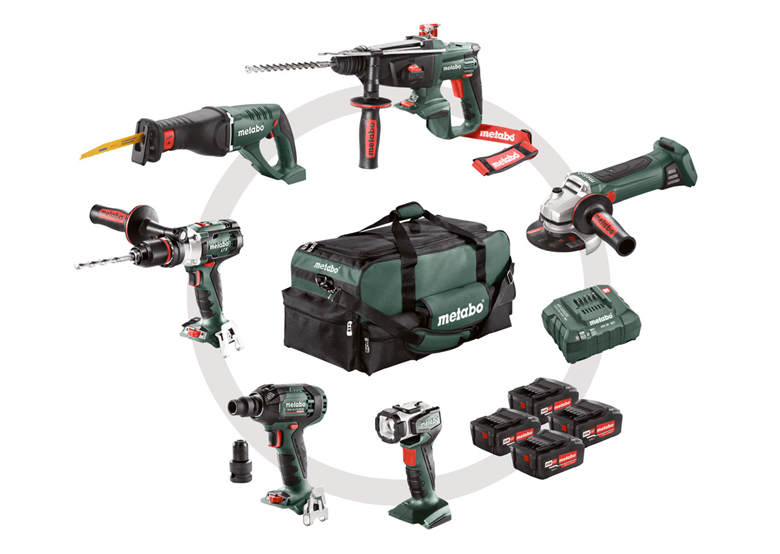 Gereedschap Set 18V Metabo CAS Combo Set Construction 6.1 4x4.0Ah