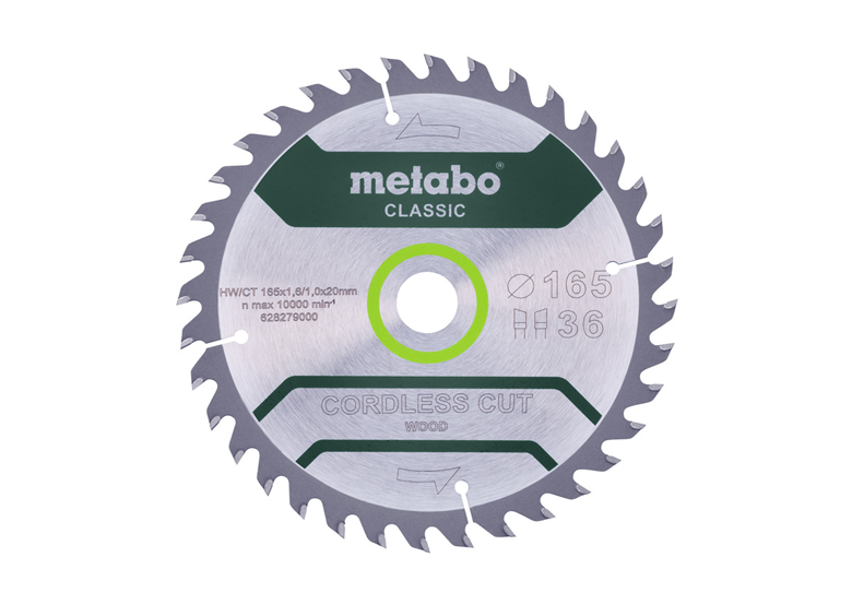 Zaagblad "cordless cut wood - classic 165x20mm Metabo Cordless Cut Wood - Classic