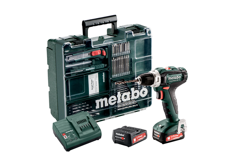 Boor-schroefmachine met accessoires Metabo PowerMaxx BS 12 Set