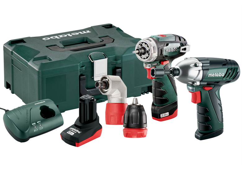 10.8V elektrisch gereedschapset Metabo PowerMaxx Combo Set 2.1 10.8V Quick Pro 1x4.0Ah, 1x2.0Ah