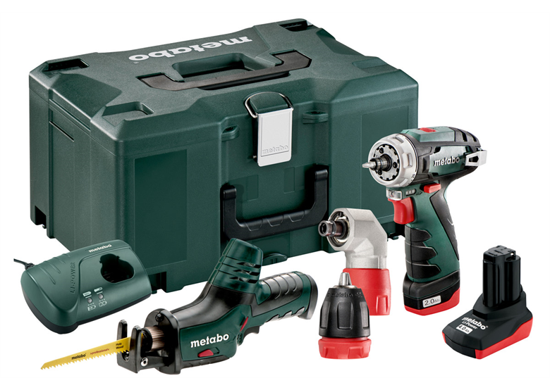 10.8V elektrisch gereedschapset Metabo PowerMaxx Combo Set 2.2 10.8V Quick Pro 1x4.0Ah, 1x2.0Ah