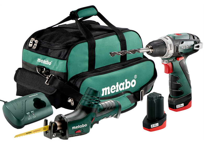 10.8V elektrisch gereedschapset Metabo PowerMaxx Combo Set 2.4 2x2.0Ah