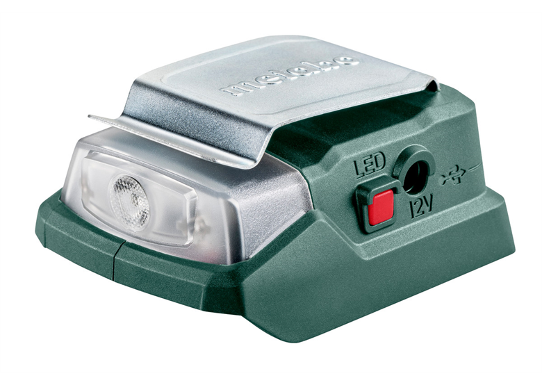 Accu-Power-adapter  met LED lamp en aansluiting 12V Metabo PowerMaxx PA 12 LED-USB