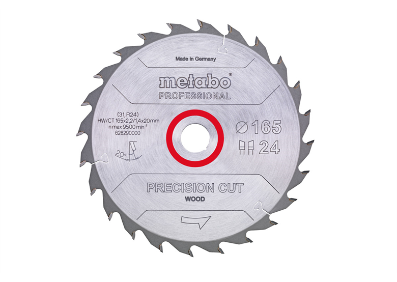 Zaagblad - hout 165x20mm Metabo Precision Cut Wood