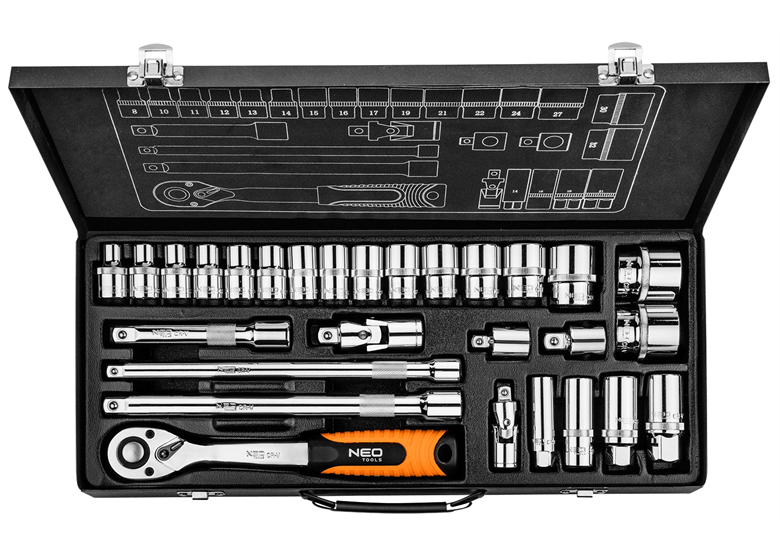 Dopsleutels set 28 st. Neo 08-677