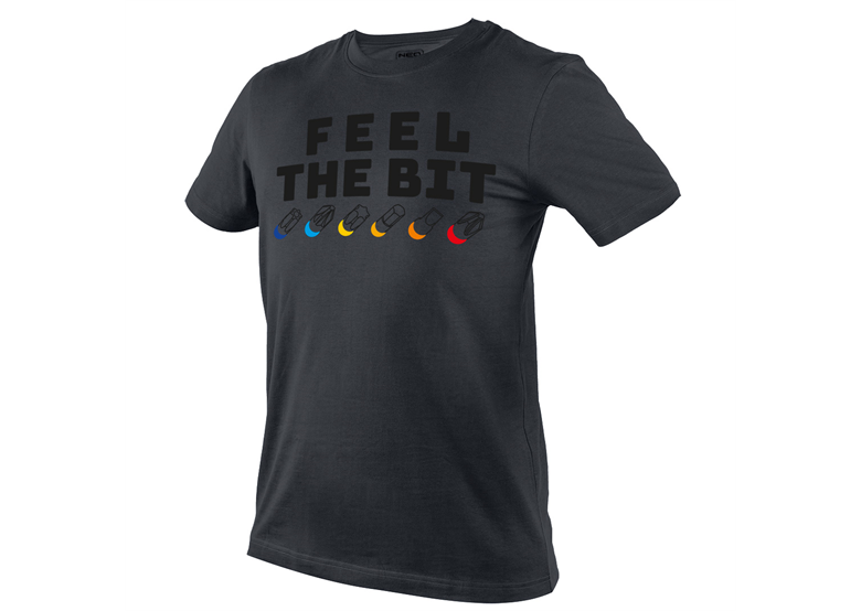 T-shirt ,bedrukt FEEL THE BIT, maat L Neo 81-641-L