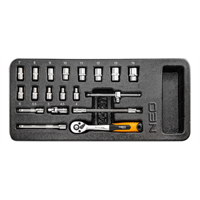 Inlay voor gereedschapkast met doppen 1/4" Neo 84-237