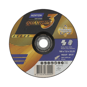 Slijpschijf Norton NQ24P-180x7.0x22.23-T27 NOR-Quantum 3