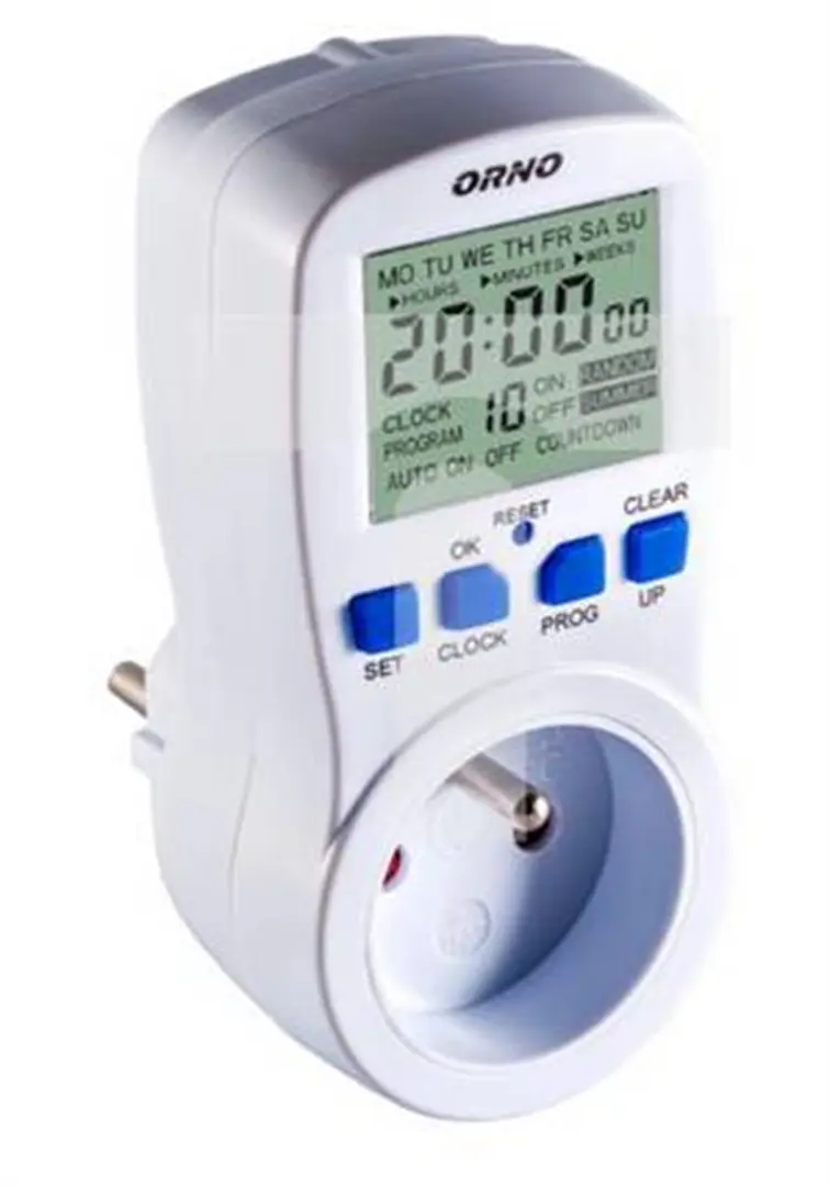 Elektronische timer (contactdoos) 16A z/u wekelijks OR-PRE-409 Orno 142133