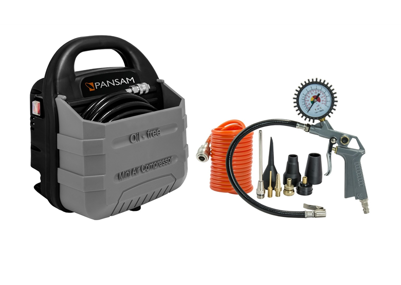 Olievrije compressor  met accessoires Pansam A077012