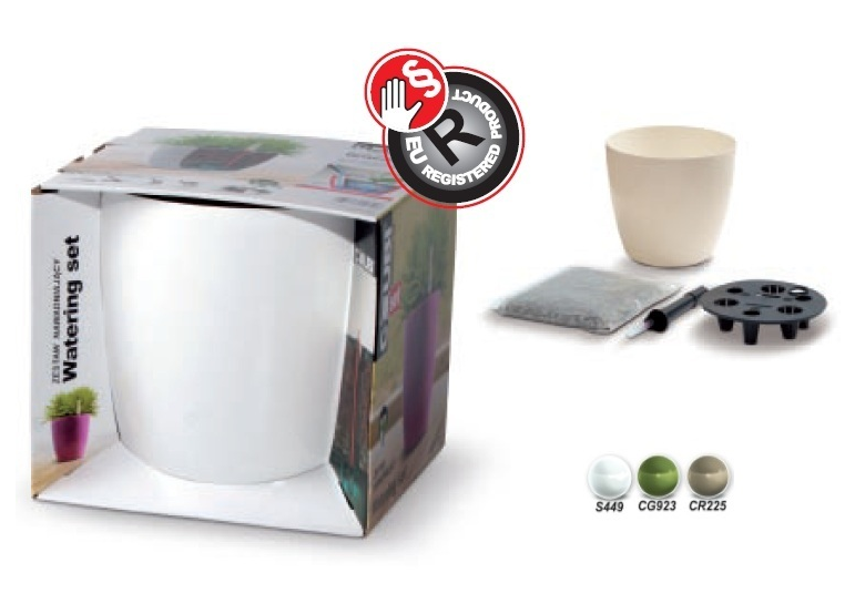 Bloempot 240 vierkant wit Prosperplast DUOS290-S449