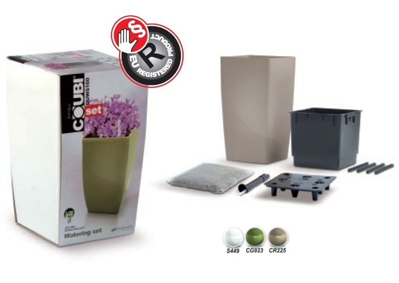 Bloempot 240 vierkant wit Prosperplast DUWS240-CG923