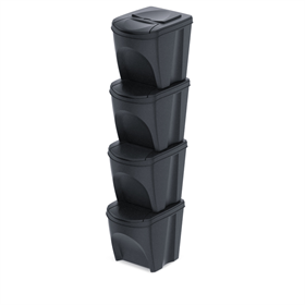 Afvalbak  SORTIBOX  SET 4 - antraciet ECO Prosperplast IKWB25S4W-S433W