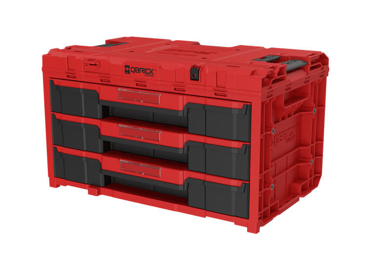 Gereedschapskist met laden Qbrick System ONE 2.0 DRAWER 3 TOOLBOX EXPERT RED Ultra HD Custom