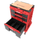 Ladeset op verrijdbaar platform Qbrick System ONE 2.0 WORKSHOP DRAWERS SET nr 7 RED Ultra HD Custom