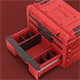 Gereedschapskist met laden Qbrick System PRIME DRAWER 3 TOOLBOX EXPERT RED Ultra HD Custom
