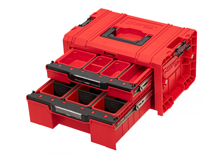 Gereedschapskist met laden Qbrick System PRO 2.0 DRAWER 2 TOOLBOX EXPERT RED Ultra HD Custom