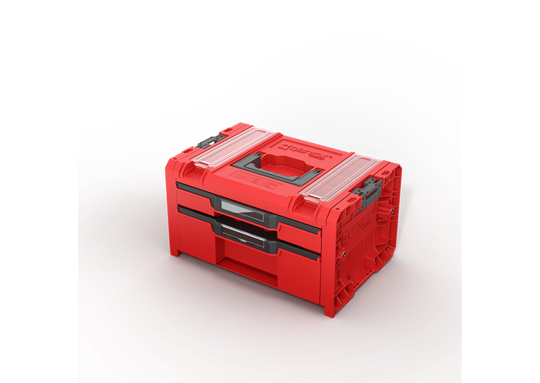 Gereedschapskist met laden Qbrick System PRO 2.0 DRAWER 2 TOOLBOX PROFI EXPERT RED Ultra HD Custom