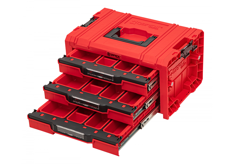Gereedschapskist met laden Qbrick System PRO 2.0 DRAWER 3 TOOLBOX EXPERT RED Ultra HD Custom