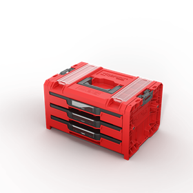 Gereedschapskist met laden Qbrick System PRO 2.0 DRAWER 3 TOOLBOX PROFI EXPERT RED Ultra HD Custom